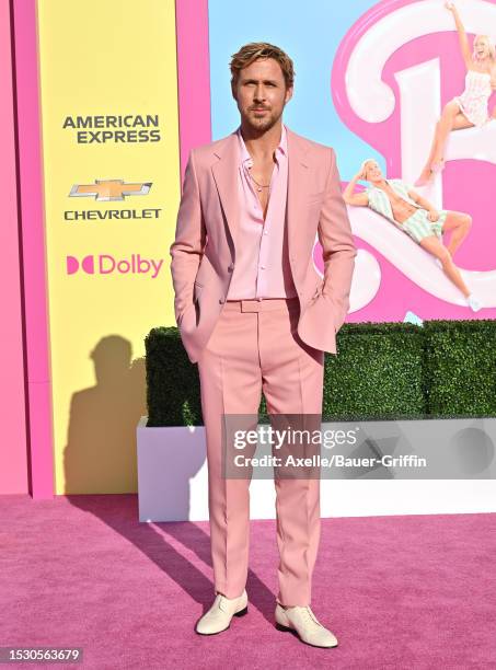 Ryan Gosling attends the World Premiere of "Barbie" at Shrine Auditorium and Expo Hall on July 09, 2023 in Los Angeles, California.