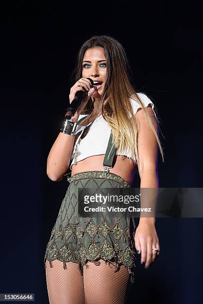 Romanian singer Antonia performs onstage before the Inna concert at Pepsi Center WTC on September 28, 2012 in Mexico City, Mexico.