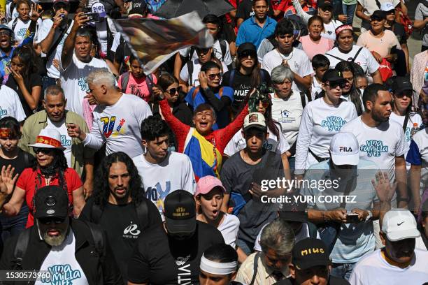 Members of several evangelical churches take part in a demonstration called by different religious groups "in defense of the traditional family" and...