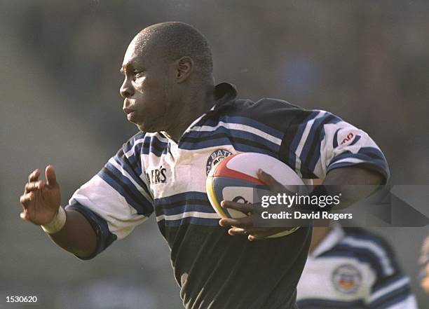 Adedayo Adebayo of Bath in action during the Heineken European Cup match against Treviso at the Stadio Di Mongio in France. Bath won the match 50-27....