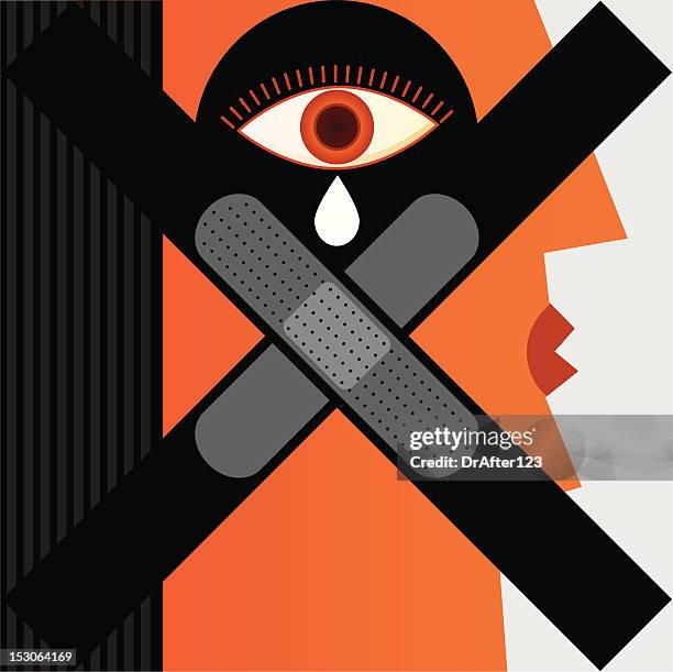no violence against women - her secret is patience stock illustrations