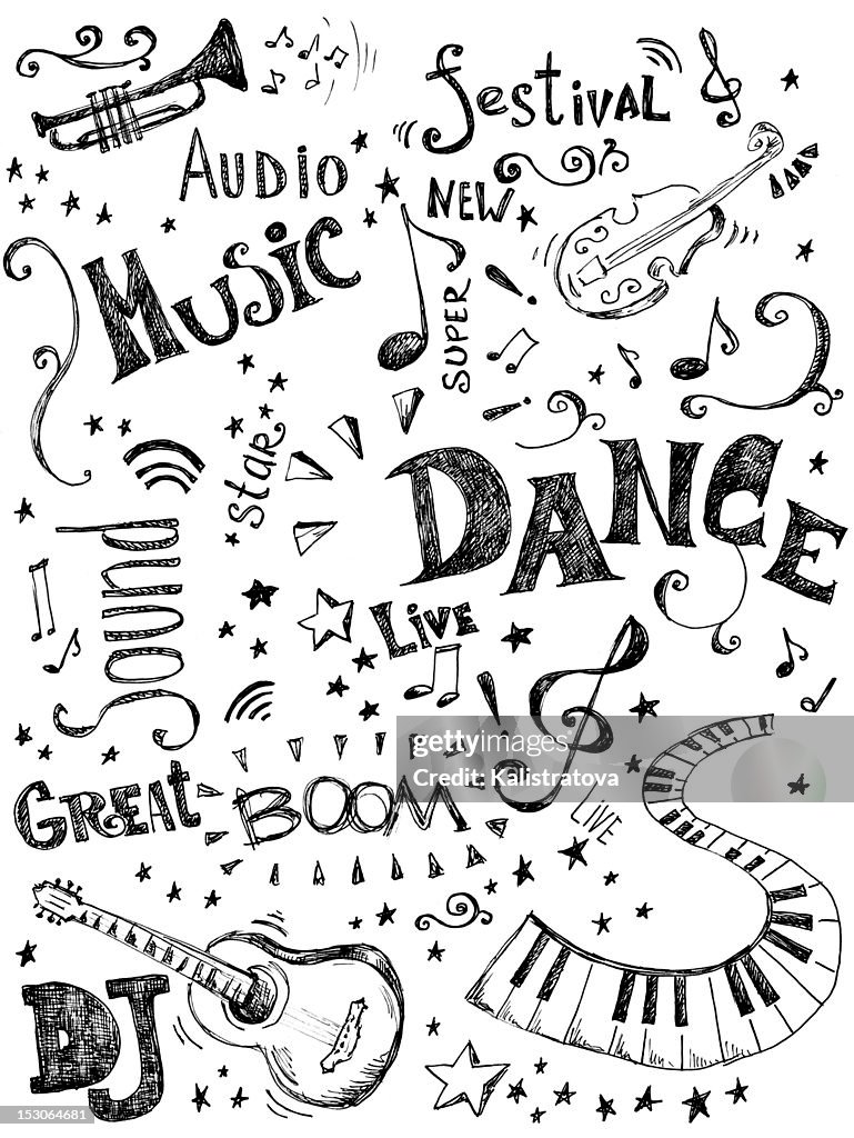 Background made up of music doodles