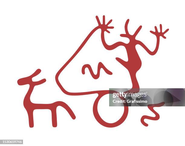petroglyph bronze age in tanum schweden illustration - bronze age stock illustrations