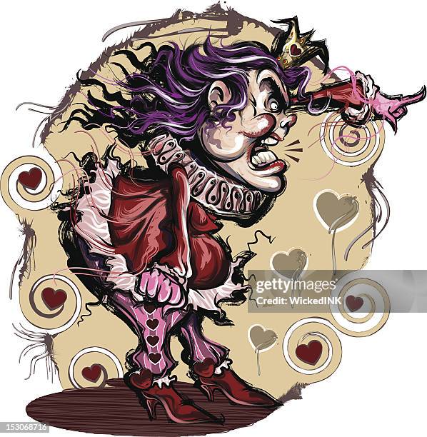 ilustrações, clipart, desenhos animados e ícones de rainha de copas - criança mal educada