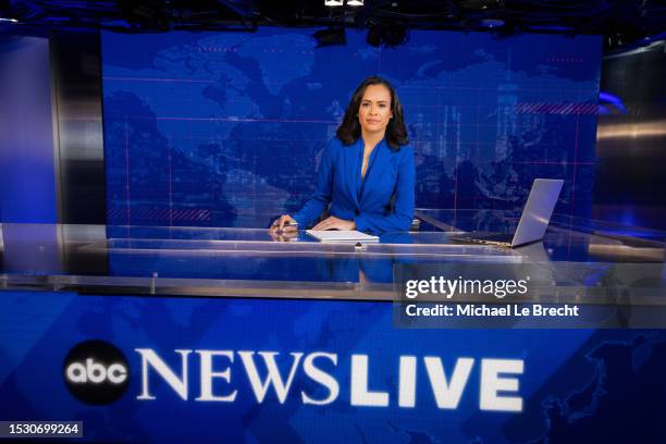 Linsey Davis on the set of ABC News Live. (Michael Le Brecht II/ABC via Getty Images LINSEY DAVIS