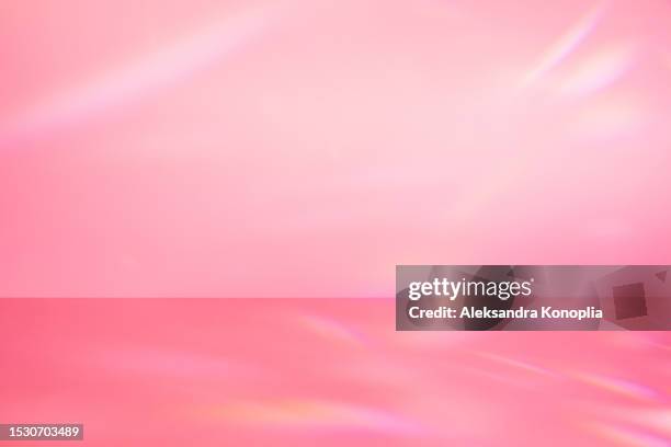 abstract studio room, stage background with crystal rainbow light refraction - dappled sunlight stock pictures, royalty-free photos & images