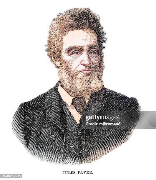 portrait of jules favre - jules claude gabriel favre (1809–1880) french statesman and lawyer - minister stock pictures, royalty-free photos & images