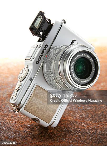 An Olympus Pen E-P3 camera, photographed during a studio shoot for Official Windows Magazine, February 9, 2012.