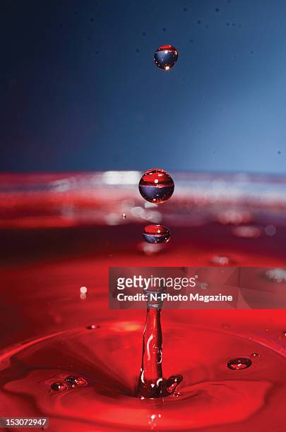 Slow motion shot of a water droplet splashing into water, taken on December 20, 2011.