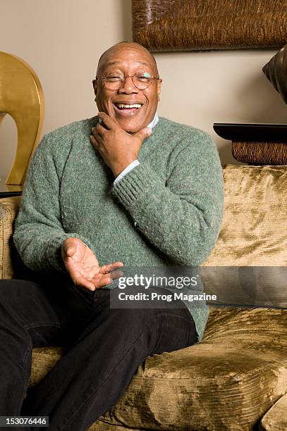 Portrait of Panamanian-American fusion drummer Billy Cobham, taken on February 15, 2012. Cobham is best know for working with 1970s jazz rock group...