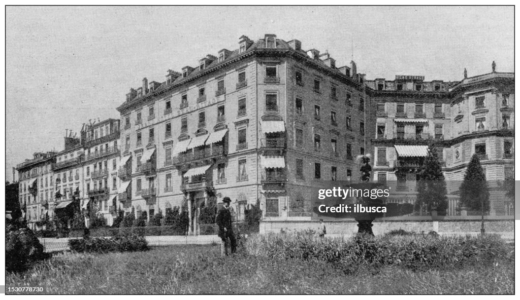 Antique image from British magazine: Assassination of Elizabeth of Bavaria, Empress of Austria, Grand Hotel Beau Rivage, Geneva