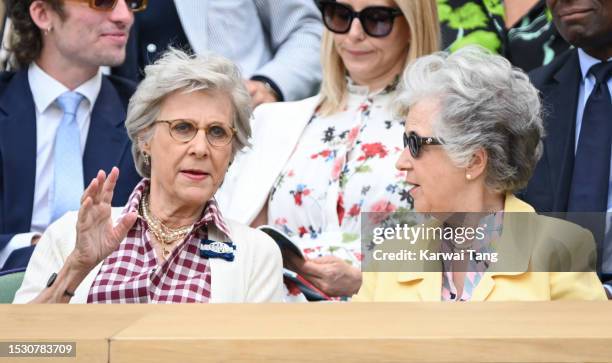 Birgitte, Duchess of Gloucester attends day eight of the Wimbledon Tennis Championships at All England Lawn Tennis and Croquet Club on July 10, 2023...