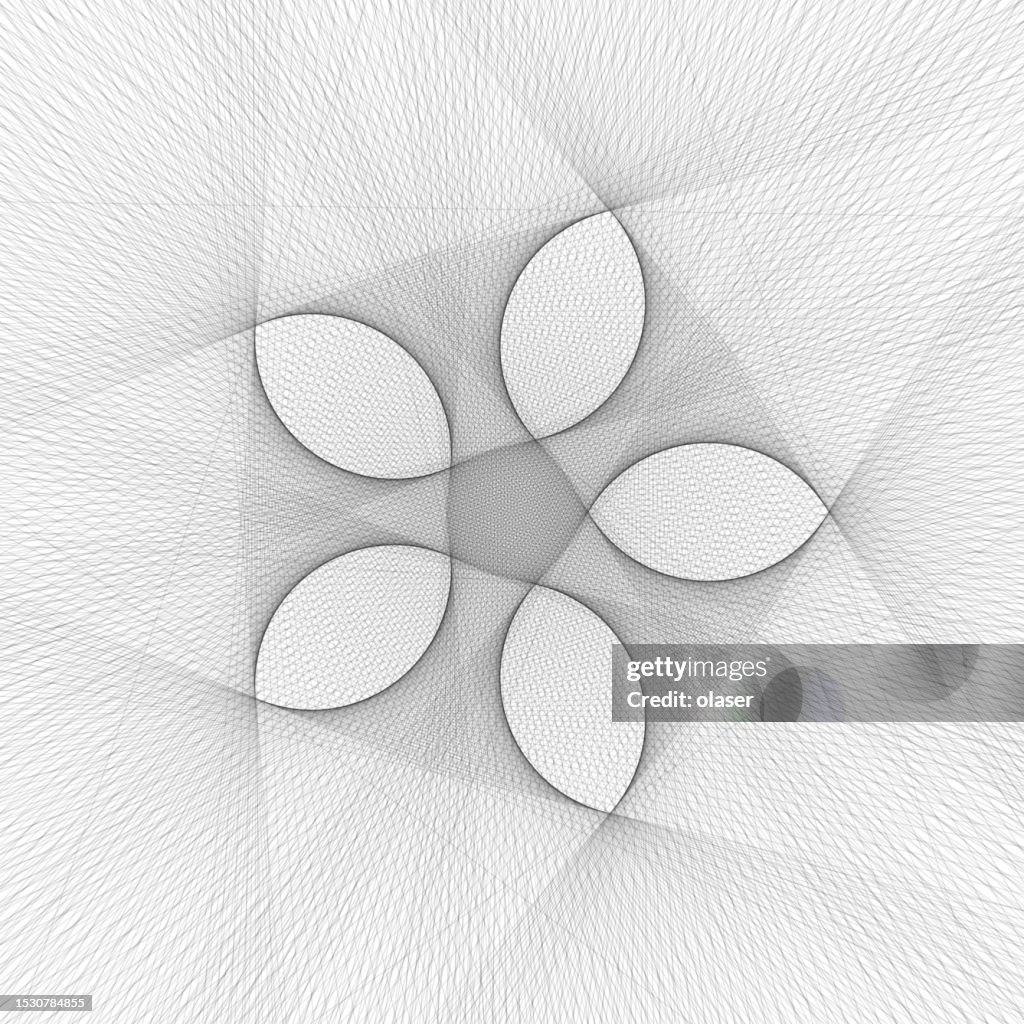 Five Leaf Shapes Formed By Tangent Lines Pattern High-Res Vector ...