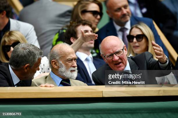 Prince Michael of Kent speaks with Ian Hewitt , Chairman of the Wimbledon Foundation and Vice Chairman of The All England Lawn Tennis and Croquet...