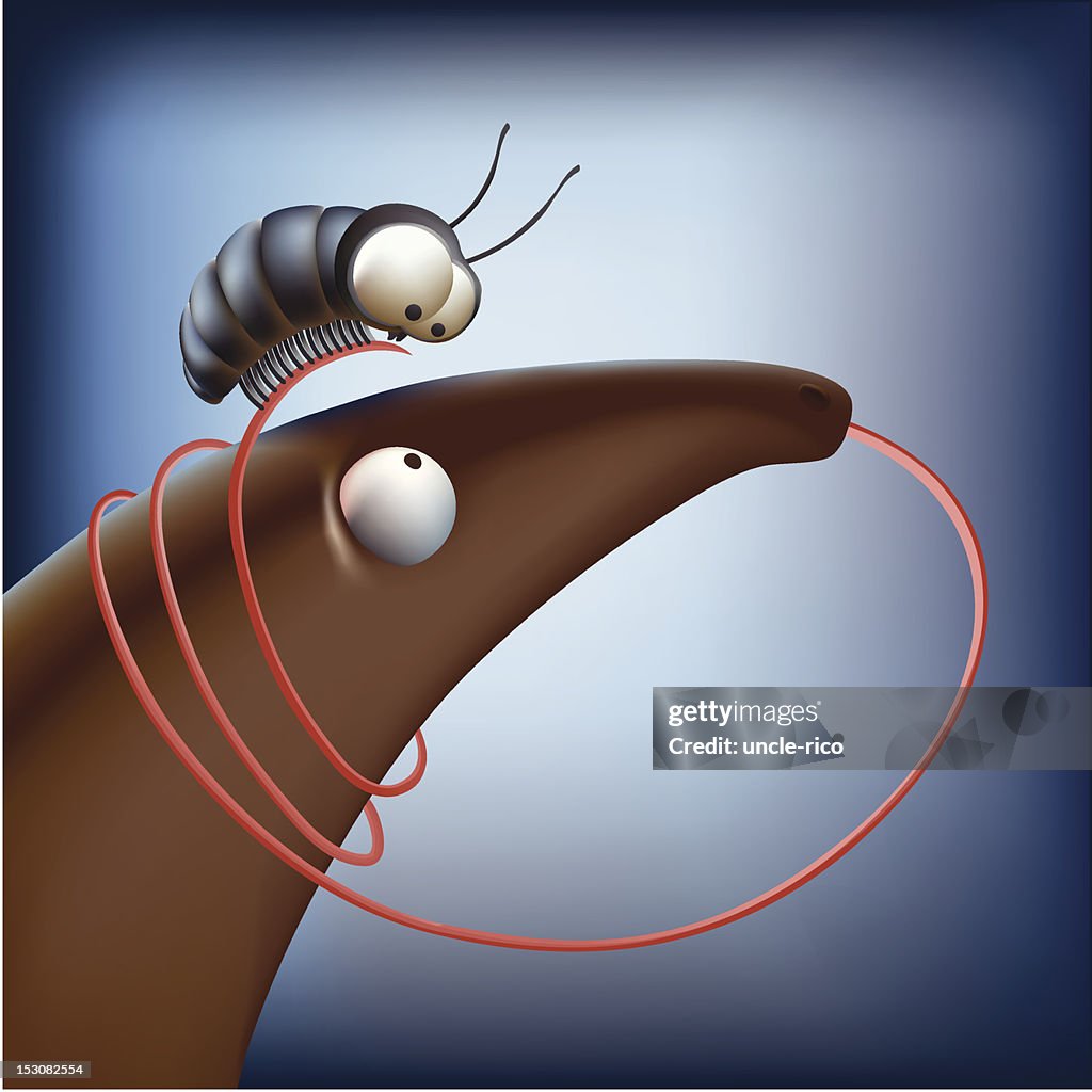 Hungry Anteater and the beetle character