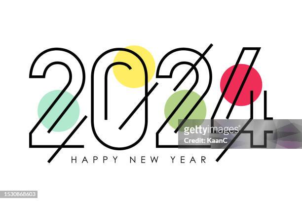 stockillustraties, clipart, cartoons en iconen met 2024. happy new year. abstract numbers vector illustration. holiday design for greeting card, invitation, calendar, etc. vector stock illustration - new year's day