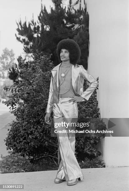 Soul Train dancer Tyrone Swan during a fashion shoot, United States, 27th March 1974.