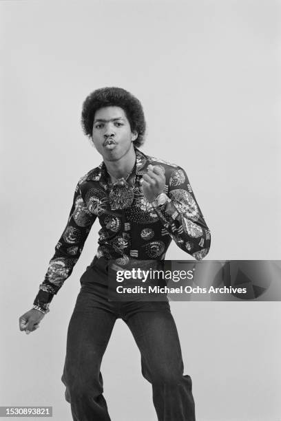 Soul Train dancer Carl Grigsby during a photo shoot, United States, 26th March 1974.