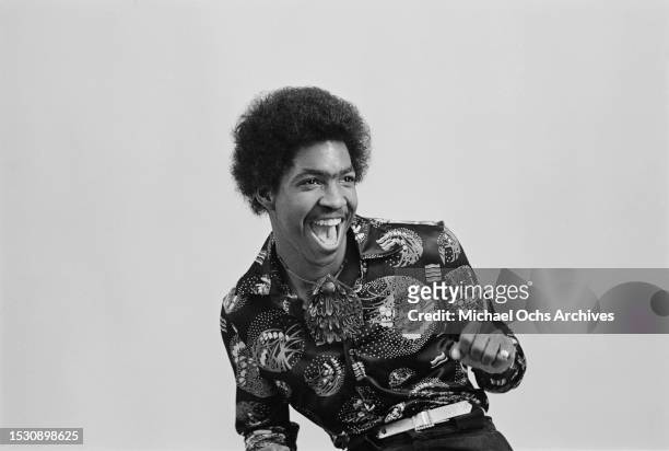 Soul Train dancer Carl Grigsby during a photo shoot, United States, 26th March 1974.