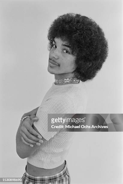 Young Soul Train dancer Tyrone Swan during a photo shoot, United States, 25th January 1974.