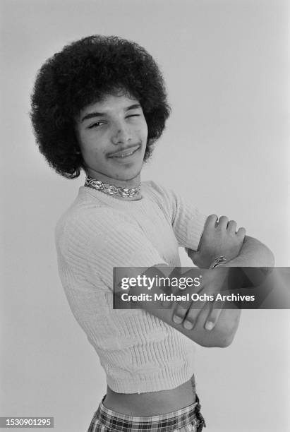 Young Soul Train dancer Tyrone Swan during a photo shoot, United States, 25th January 1974.