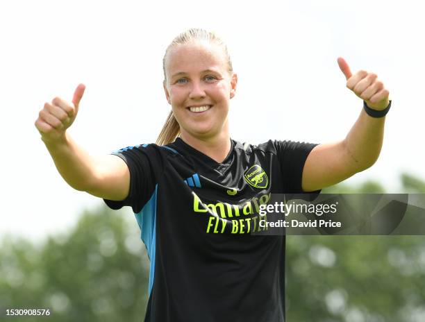 Beth Mead of Arsenal during the Arsenal Women's training session at London Colney on July 10, 2023 in St Albans, England.