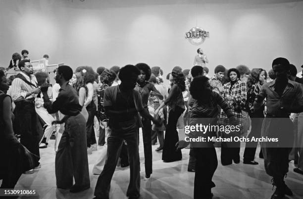 Soul Train tv show which aired on the 8th January 1977 during filming, United States, 18th December 1976.