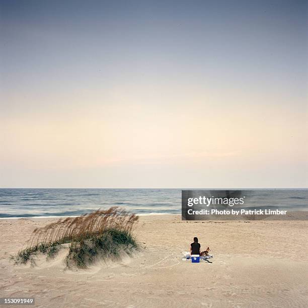 woman on beach - ocracoke island stock pictures, royalty-free photos & images