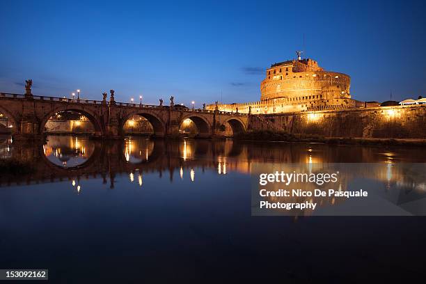 castel sant'angelo - river tiber stock pictures, royalty-free photos & images