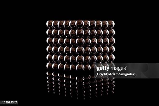 magnetic balls - cube - magnet stock pictures, royalty-free photos & images