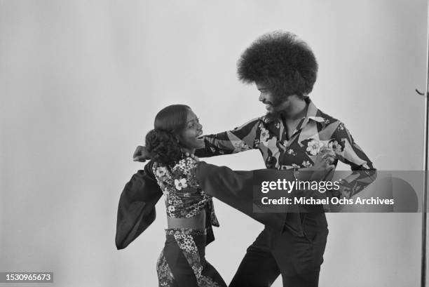 Soul Train dancers during a photo shoot for Right On! magazine, United States, 21st May 1974.