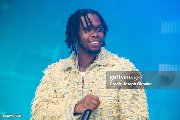 Krept of Krept and Konan performs with K-Trap during day three of Wireless Festival 2023 at Finsbury Park on July 09, 2023 in London, England.