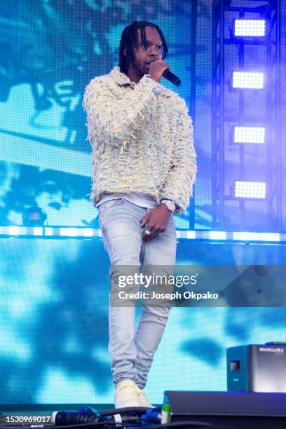 Krept of Krept and Konan performs with K-Trap during day three of Wireless Festival 2023 at Finsbury Park on July 09, 2023 in London, England.