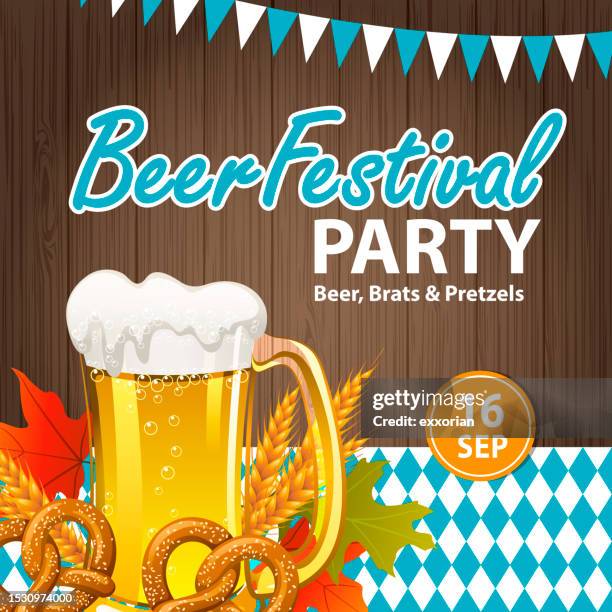 illustrations, cliparts, dessins animés et icônes de invitation à la fête de célébration du festival de la bière - la fête de la bière allemagne