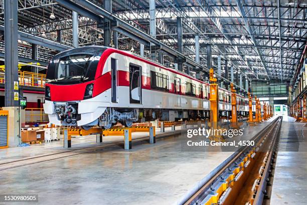 electric train repair and maintenance railway. - modern railway station stock pictures, royalty-free photos & images