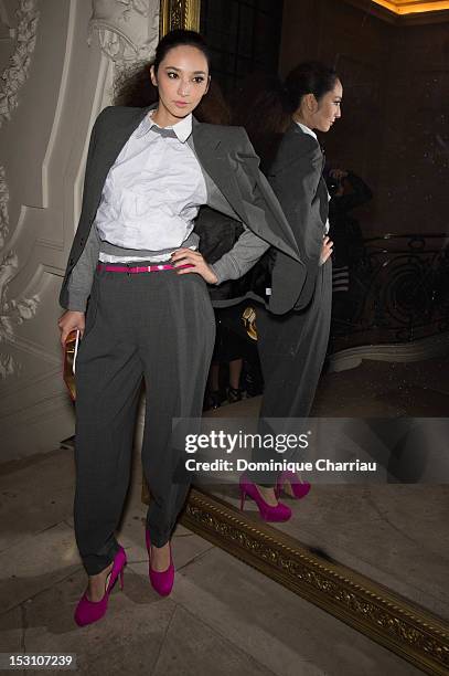 Pace Wu attends the Jean-Paul Gaultier Spring / Summer 2013 show as part of Paris Fashion Week on September 29, 2012 in Paris, France.