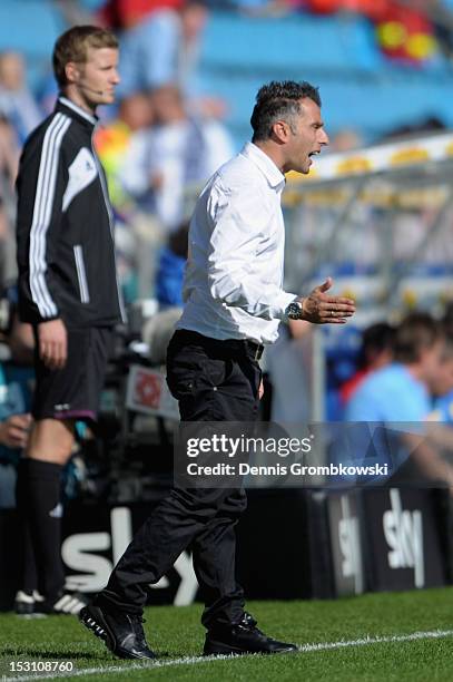 Head coach Tomas Oral of Ingolstadt reacts during the Second Bundesliga match between VfL Bochum and FC Ingolstadt at Rewirpower Stadium on September...