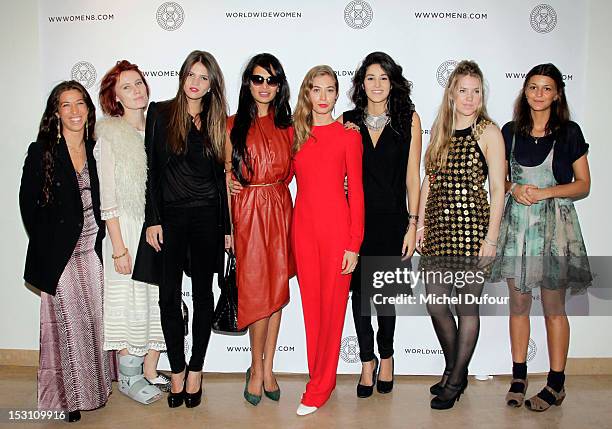 Paula Nazarian, Anna Pahlavi, Alessandra Rehder, Goga Ashkenazi, Anouska Beckwith, Tanya Benet, Nina Koltchitskaya and Claudia Legge attend the 'A...