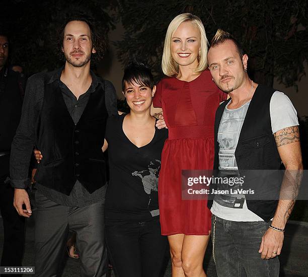 Actress Malin Akerman, husband Roberto Zincone and guests attend the 2012 Environmental Media Awards at Warner Bros. Studios on September 29, 2012 in...