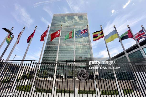 The United Nations headquarters building is pictured in New York on July 13, 2023.