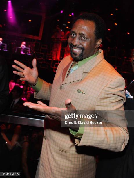 Former world champion boxer Thomas Hearns attends the Hublot's Legendary Evening of Boxing after-party at The Bank Nightclub at the Bellagio on...