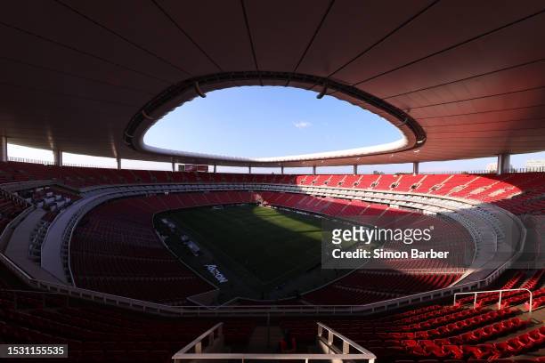 General view of the stadium prior the 3rd round match between Chivas and Necaxa as part of the Torneo Apertura 2023 Liga MX at Akron Stadium on July...
