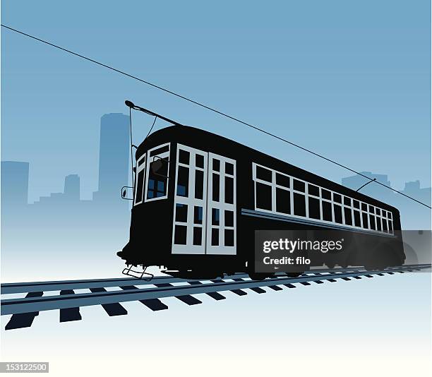 trolly - new orleans streetcar stock illustrations