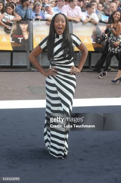 Angelica Bell attends the UK premiere of Salt at Empire Leicester Square on August 16, 2010 in London, England.