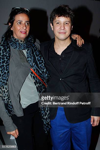 India Mahdavi and Adel Abdessemed, attend a private dinner hosted by designer Azzedine Alaia in honor of Adel Abdessemed following his exhibition...