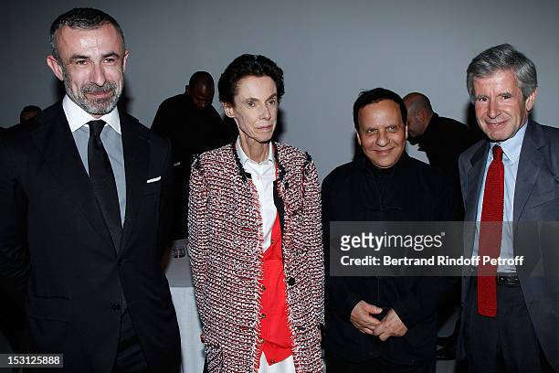 Alain Seban, Pompidou Centre President, Azzedine Alaia , Alain Minc and his wife , attend a private dinner hosted by designer Azzedine Alaia in honor...