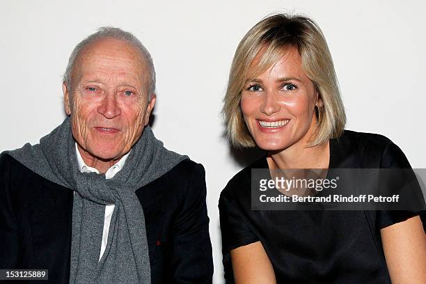 Jerome Seydoux, Pathe President, and Judith Godreche attend a private dinner hosted by designer Azzedine Alaia in honor of Adel Abdessemed following...