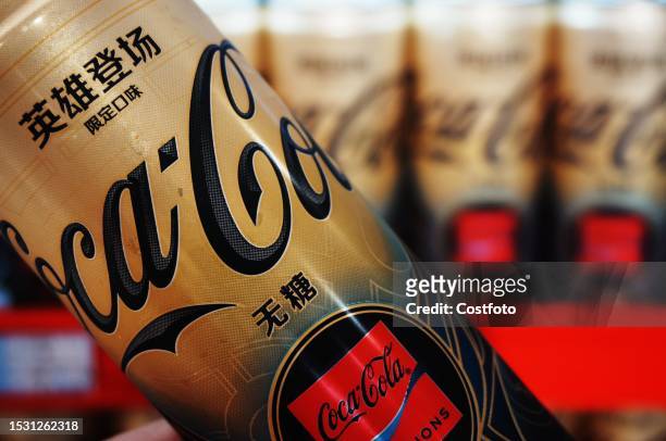 Customers buy sugar-free Coca-Cola containing aspartame at a supermarket in Hangzhou, east China's Zhejiang province, July 14, 2023. The...