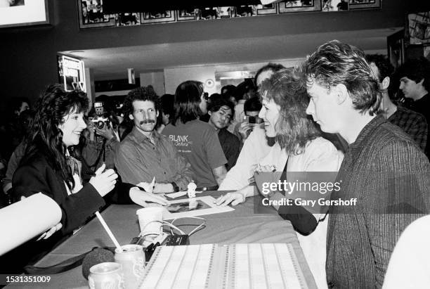 View of British Pop and Rock musician Kate Bush during a promotional event at Greenwich Village's Tower Records, New York, New York, November 21,...