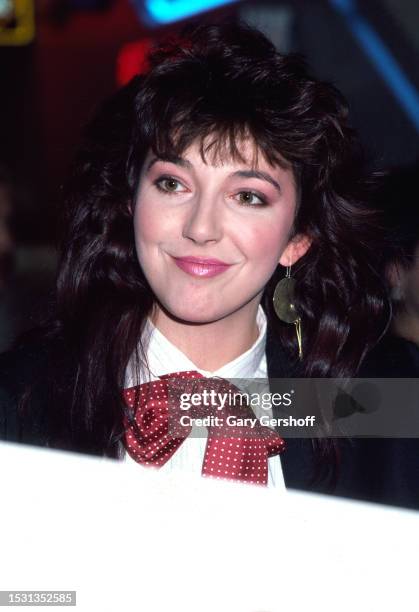 View of British Pop and Rock musician Kate Bush during a promotional event at Greenwich Village's Tower Records, New York, New York, November 21,...